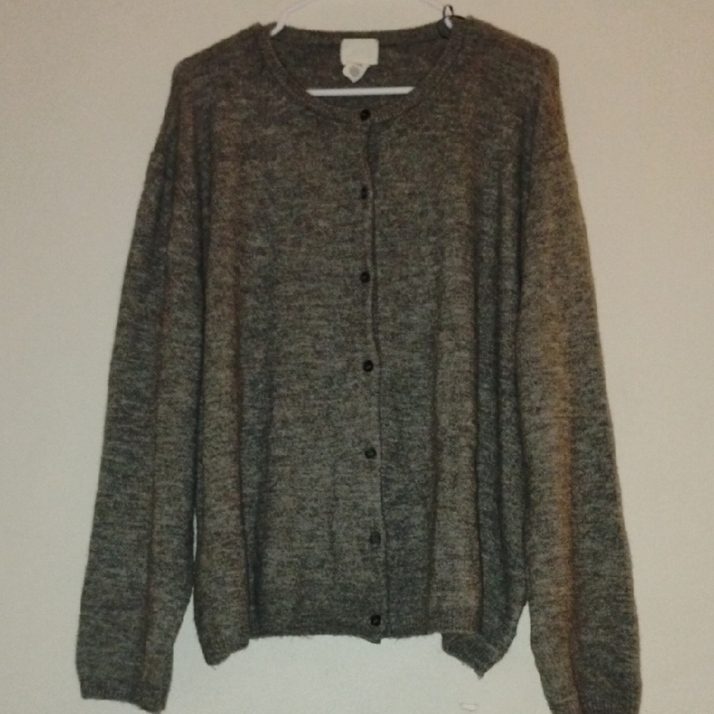 H&M Gray Button-Up Cardigan XL